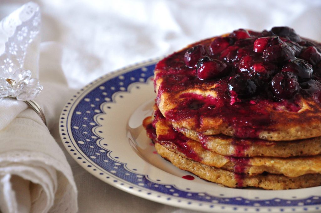 Pancakes with Blueberry and Lime Compote Lilly Higgins; Lilly Higgins; pancakes
