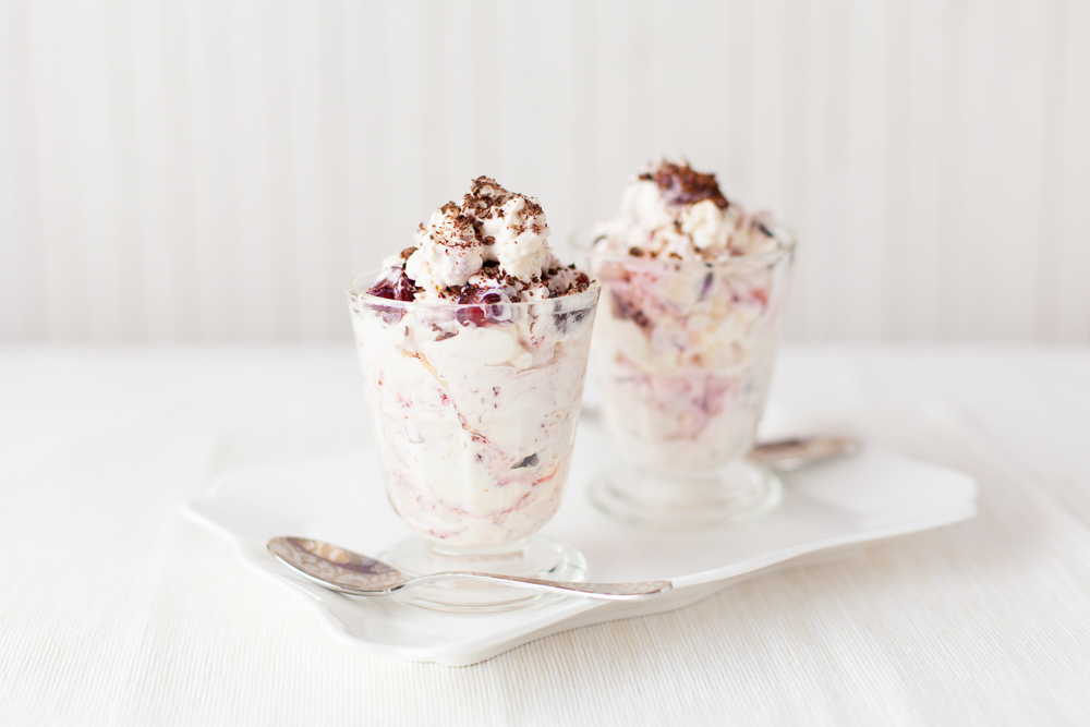 cherry eton mess; eton mess; quick and easy dessert