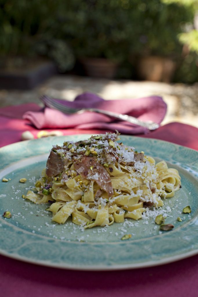 Tagliatelle_with_Parma_Ham_Pistachios; lynda_booth; dublin_cookery_school; from_lyndas_table; starters; pasta; i_love_cooking_recipe