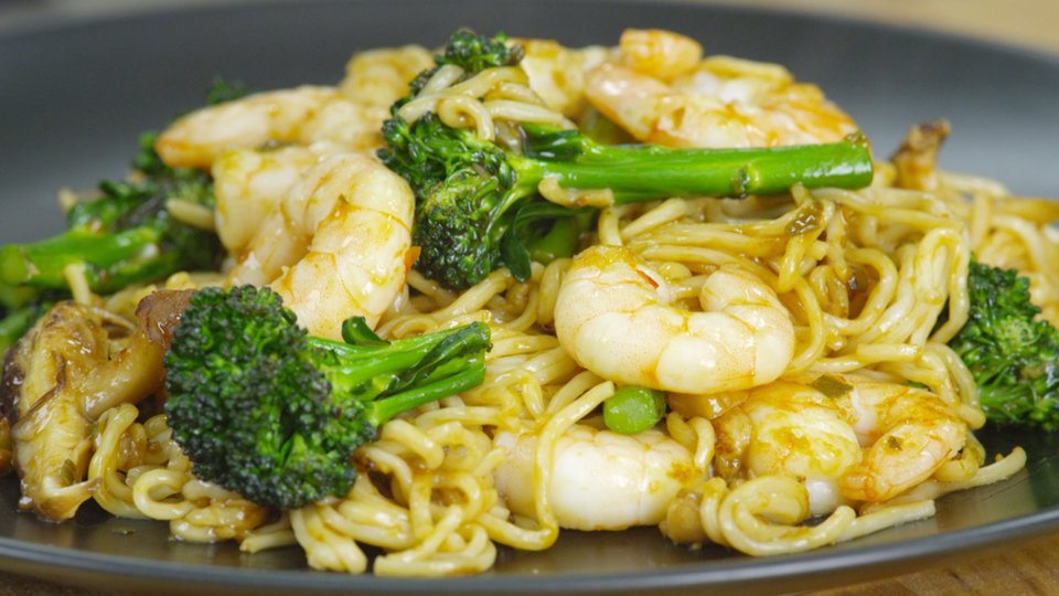 chicken and prawn stir fry