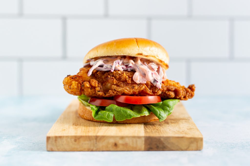 Buttermilk Chicken Burger with Sriracha ‘Slaw